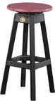 LuxCraft poly swivel bar stool in Cherrywood and Black