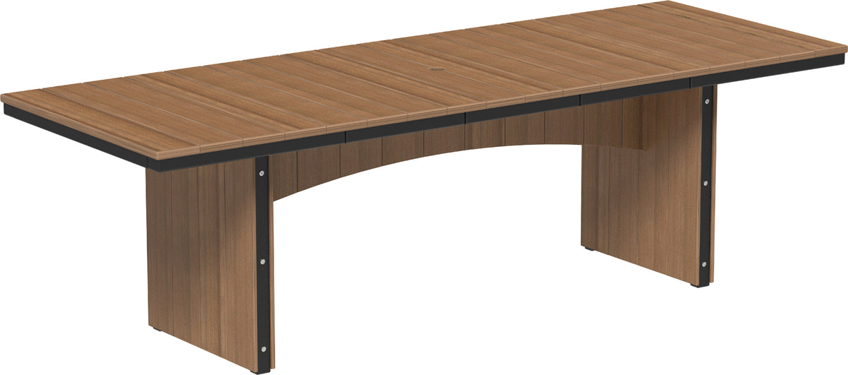 LuxCraft Urban 3' x 8' rectangular poly dining table in Antique Mahogany and Black