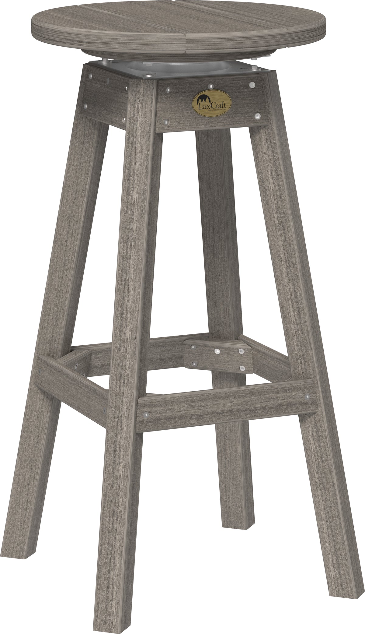LuxCraft poly swivel bar stool in Coastal Gray