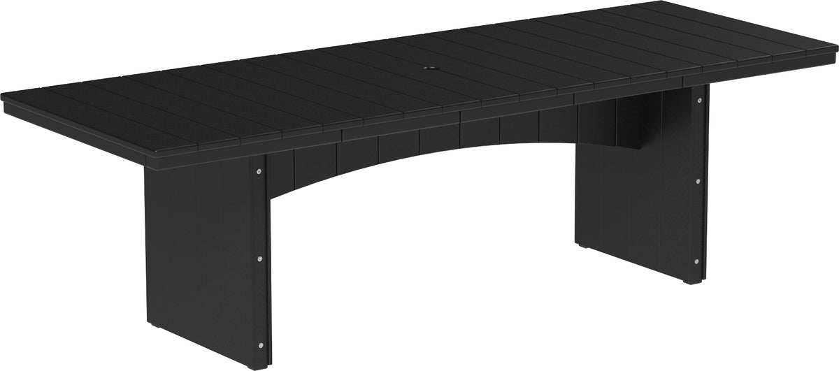 LuxCraft Urban 3' x 8' rectangular poly dining table in Black