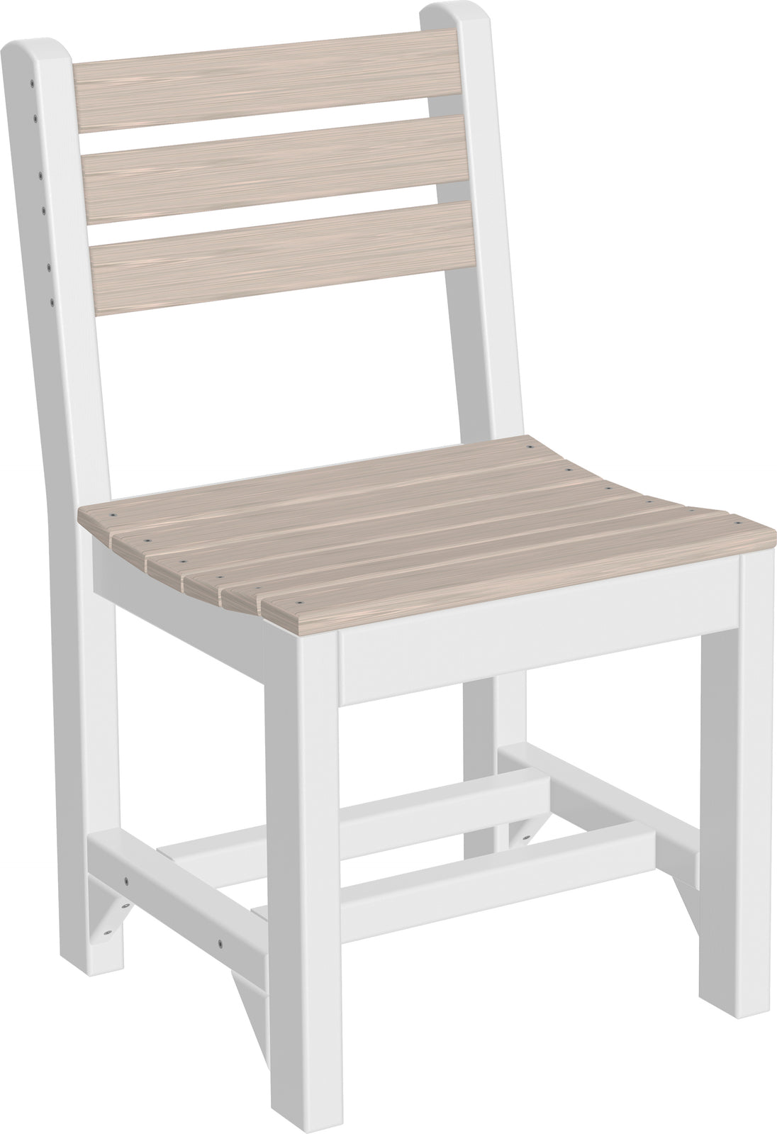 LuxCraft Island poly dining side chair in Birch and White