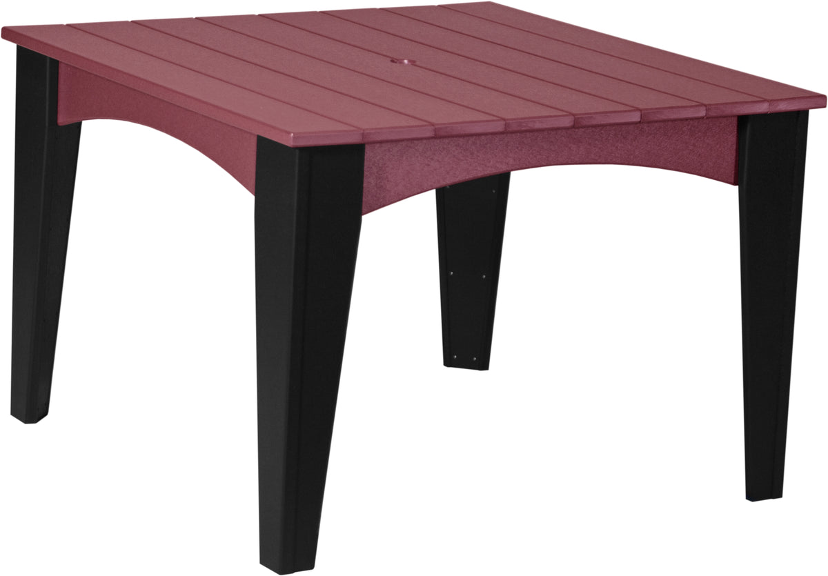 LuxCraft Island 44 inch square poly dining table in Cherrywood and Black