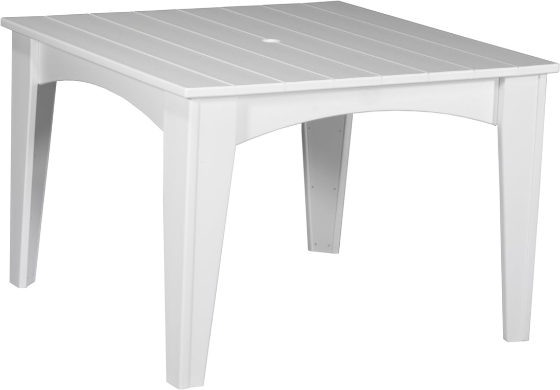LuxCraft Island 44 inch square poly dining table in White