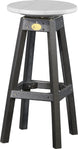 LuxCraft poly swivel bar stool in Dove Gray and Black