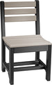 LuxCraft Island poly dining side chair in Weatherwood and Black
