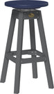 LuxCraft poly swivel bar stool in Patriot Blue and Slate