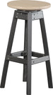 LuxCraft poly swivel bar stool in Weatherwood and Black