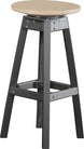 LuxCraft poly swivel bar stool in Weatherwood and Black