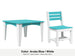 LuxCraft Celeste dining set – Island 44 inch square table and Island side chair in Aruba Blue and White