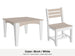 LuxCraft Celeste dining set – Island 44 inch square table and Island side chair in Birch and White