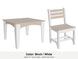 LuxCraft Celeste dining set – Island 44 inch square table and Island side chair in Birch and White