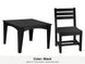 LuxCraft Celeste dining set – Island 44 inch square table and Island side chair in Black
