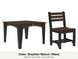 LuxCraft Celeste dining set – Island 44 inch square table and Island side chair in Brazilian Walnut and Black