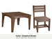 LuxCraft Celeste dining set – Island 44 inch square table and Island side chair in Chestnut Brown