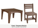LuxCraft Celeste dining set – Island 44 inch square table and Island side chair in Chestnut Brown