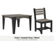 LuxCraft Celeste dining set – Island 44 inch square table and Island side chair in Coastal Gray and Black