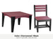 LuxCraft Celeste dining set – Island 44 inch square table and Island side chair in Cherrywood and Black