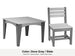 LuxCraft Celeste dining set – Island 44 inch square table and Island side chair in Dove Gray and Slate