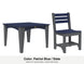 LuxCraft Celeste dining set – Island 44 inch square table and Island side chair in Patriot Blue and Slate