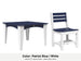LuxCraft Celeste dining set – Island 44 inch square table and Island side chair in Patriot Blue and White