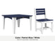 LuxCraft Celeste dining set – Island 44 inch square table and Island side chair in Patriot Blue and White