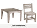 LuxCraft Celeste dining set – Island 44 inch square table and Island side chair in Weatherwood