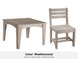 LuxCraft Celeste dining set – Island 44 inch square table and Island side chair in Weatherwood
