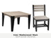 LuxCraft Celeste dining set – Island 44 inch square table and Island side chair in Weatherwood and Black