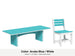 LuxCraft Veranda dining set – Urban 3x8 table and Island side chair in Aruba Blue and White