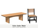 LuxCraft Veranda dining set – Urban 3x8 table and Island side chair in Cedar and Black