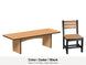 LuxCraft Veranda dining set – Urban 3x8 table and Island side chair in Cedar and Black
