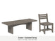 LuxCraft Veranda dining set – Urban 3x8 table and Island side chair in Coastal Gray