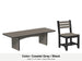 LuxCraft Veranda dining set – Urban 3x8 table and Island side chair in Coastal Gray and Black