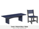 LuxCraft Veranda dining set – Urban 3x8 table and Island side chair in Patriot Blue and Slate