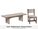 LuxCraft Veranda dining set – Urban 3x8 table and Island side chair in Weatherwood and Chestnut Brown