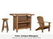 LuxCraft Vida bar set – serving bar, swivel bar stool and Lakeside Adirondack chair in Antique Mahogany