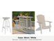 LuxCraft Vida bar set – serving bar, swivel bar stool and Lakeside Adirondack chair in Birch and White