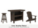 LuxCraft Vida bar set – serving bar, swivel bar stool and Lakeside Adirondack chair in Brazilian Walnut