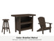 LuxCraft Vida bar set – serving bar, swivel bar stool and Lakeside Adirondack chair in Brazilian Walnut