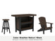 LuxCraft Vida bar set – serving bar, swivel bar stool and Lakeside Adirondack chair in Brazilian Walnut and Black