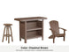 LuxCraft Vida bar set – serving bar, swivel bar stool and Lakeside Adirondack chair in Chestnut Brown