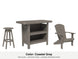 LuxCraft Vida bar set – serving bar, swivel bar stool and Lakeside Adirondack chair in Coastal Gray