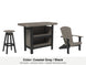 LuxCraft Vida bar set – serving bar, swivel bar stool and Lakeside Adirondack chair in Coastal Gray and Black