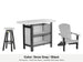 LuxCraft Vida bar set – serving bar, swivel bar stool and Lakeside Adirondack chair in Dove Gray and Black