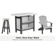 LuxCraft Vida bar set – serving bar, swivel bar stool and Lakeside Adirondack chair in Dove Gray and Black