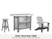 LuxCraft Vida bar set – serving bar, swivel bar stool and Lakeside Adirondack chair in Dove Gray and Slate