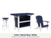 LuxCraft Vida bar set – serving bar, swivel bar stool and Lakeside Adirondack chair in Patriot Blue and White