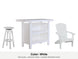 LuxCraft Vida bar set – serving bar, swivel bar stool and Lakeside Adirondack chair in White