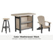 LuxCraft Vida bar set – serving bar, swivel bar stool and Lakeside Adirondack chair in Weatherwood and Black
