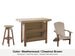 LuxCraft Vida bar set – serving bar, swivel bar stool and Lakeside Adirondack chair in Weatherwood and Chestnut Brown